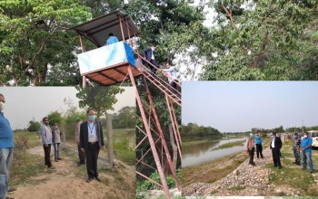 प्रजिअ सुनारद्वारा अनुगमन; बर्दियामा बहुउपयोगी मेस वायर जाली लगाएपछि स्थानीय खुशी    